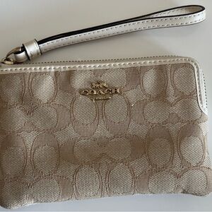 Coach Tan Signature Wristlet